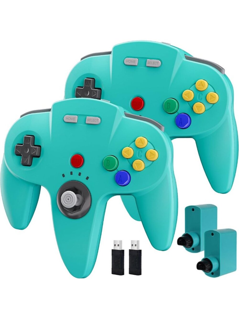 2 Pack Wireless Retro Game Controllers for Switch, N64, PC & MAC - Rechargeable